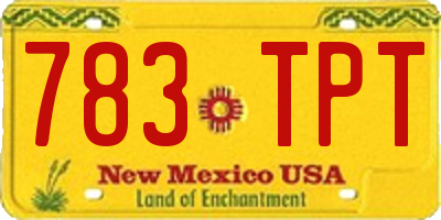 NM license plate 783TPT