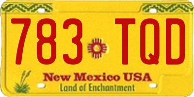 NM license plate 783TQD