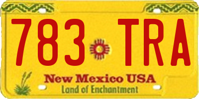 NM license plate 783TRA