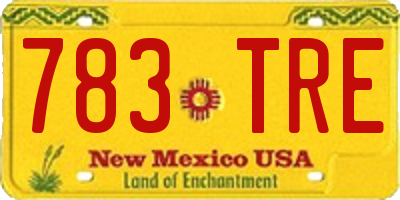 NM license plate 783TRE