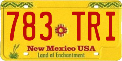 NM license plate 783TRI