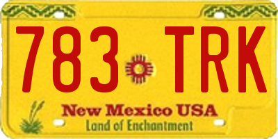 NM license plate 783TRK