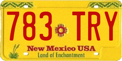 NM license plate 783TRY