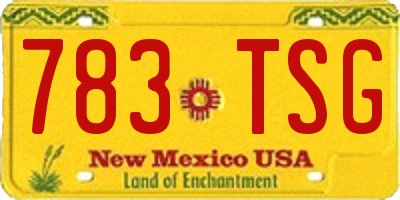 NM license plate 783TSG