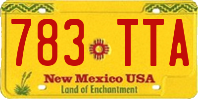 NM license plate 783TTA