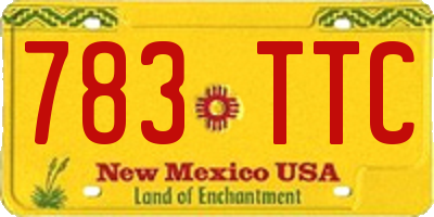 NM license plate 783TTC