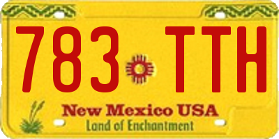 NM license plate 783TTH