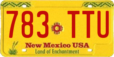 NM license plate 783TTU