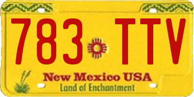 NM license plate 783TTV