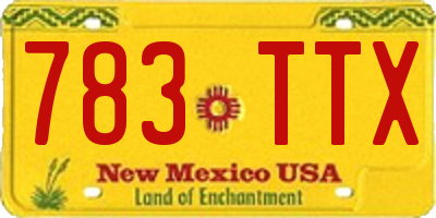 NM license plate 783TTX