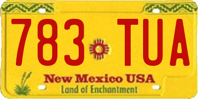 NM license plate 783TUA