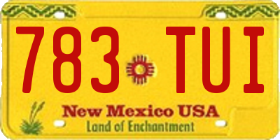 NM license plate 783TUI