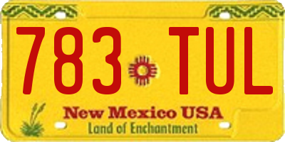 NM license plate 783TUL