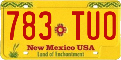 NM license plate 783TUO