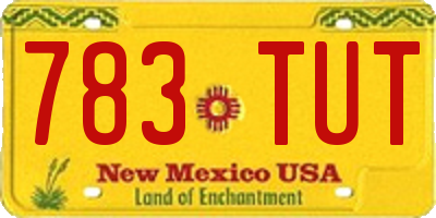 NM license plate 783TUT