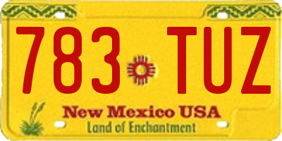 NM license plate 783TUZ