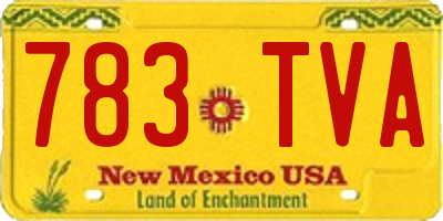 NM license plate 783TVA