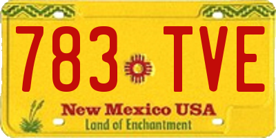 NM license plate 783TVE