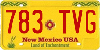 NM license plate 783TVG