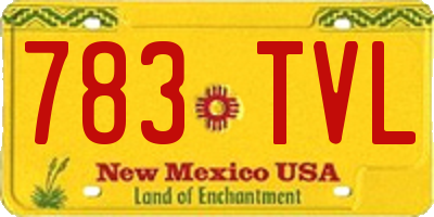 NM license plate 783TVL