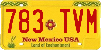 NM license plate 783TVM