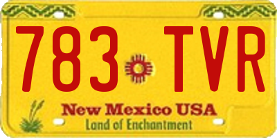 NM license plate 783TVR