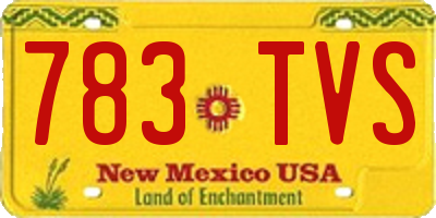 NM license plate 783TVS
