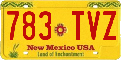 NM license plate 783TVZ