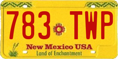 NM license plate 783TWP