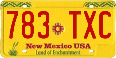 NM license plate 783TXC