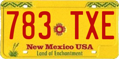 NM license plate 783TXE