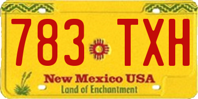 NM license plate 783TXH