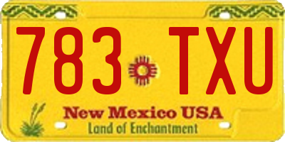 NM license plate 783TXU