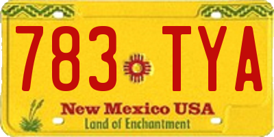 NM license plate 783TYA