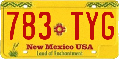 NM license plate 783TYG