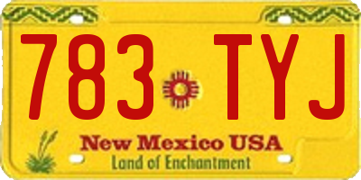 NM license plate 783TYJ