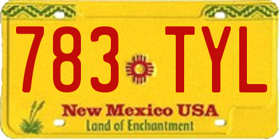 NM license plate 783TYL