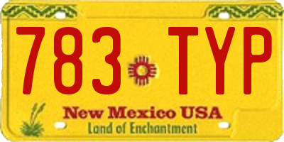 NM license plate 783TYP