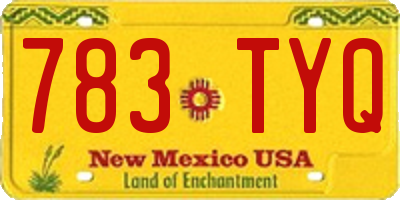 NM license plate 783TYQ