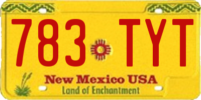 NM license plate 783TYT