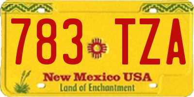 NM license plate 783TZA