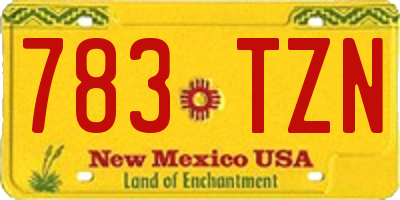 NM license plate 783TZN