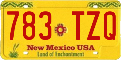 NM license plate 783TZQ