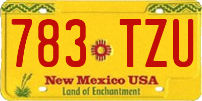 NM license plate 783TZU