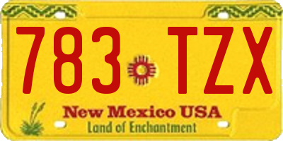 NM license plate 783TZX