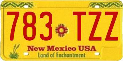 NM license plate 783TZZ