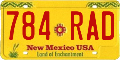 NM license plate 784RAD