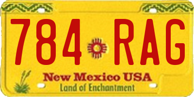 NM license plate 784RAG