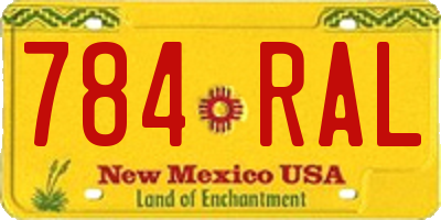 NM license plate 784RAL