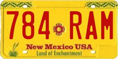 NM license plate 784RAM